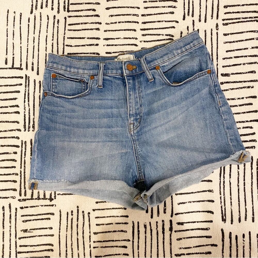 Madewell High Waisted Jean Shorts Cuffed 30